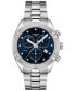 ფოტო #1 პროდუქტის Women's Swiss Chronograph T-Classic PR 100 Diamond (1/20 ct. t.w.) Gray Stainless Steel Bracelet Watch 38mm