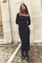 Фото #1 товара Платье трикотажное "Knit fitted square-neck dress" от ZARA.