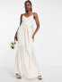 Hope & Ivy Bridal sheer embroidered maxi dress with neck tie in ivory