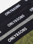 ONLY & SONS 3 pack trunks with contrast waistband in black, khaki and grey
