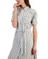 ფოტო #4 პროდუქტის Women's Tie-Waist Fit & Flare Midi Shirtdress