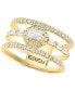 ფოტო #1 პროდუქტის EFFY® Diamond Multi-Cut Triple Row Statement Ring (7/8 ct. t.w.) in 14k Gold