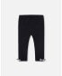 ფოტო #2 პროდუქტის Girl Organic Cotton Capri Legging With Knots Black - Toddler Child