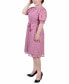 Plus Size Elbow Sleeve Swiss Dot Dress