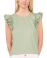 ფოტო #1 პროდუქტის Women's Crewneck Ruffle-Sleeve Blouse