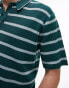 Фото #2 товара Topman knitted button polo with stripe in green