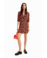 ფოტო #1 პროდუქტის Women's Short floral shirt dress