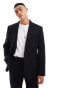 ASOS DESIGN slim fit wool mix suit jacket in black twill Черный, Chest 38 Regular - фото #1