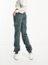 ASOS DESIGN Tall washed cargo trouser with cuff hem in petrol blue