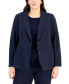 ფოტო #1 პროდუქტის Plus Size Peak-Lapel Button-Front Blazer