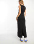 Monki sleeveless maxi dress in black