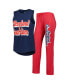 ფოტო #2 პროდუქტის Women's Red, Navy Cleveland Guardians Wordmark Meter Muscle Tank Top and Pants Sleep Set