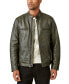 ფოტო #2 პროდუქტის Men's Washed Leather Zip-Front Bonneville Jacket