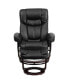 Фото #6 товара Multi-Position Recliner Chair & Curved Ottoman With Swivel Wood Base