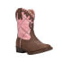 Фото #2 товара Roper Lacy Checkered Square Toe Cowboy Toddler Girls Brown, Pink Casual Boots 0