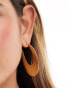 Mango drop hammered circle earrings in gold