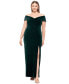 Фото #2 товара Plus Size Off-The-Shoulder Velvet Gown