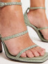 ASOS DESIGN Wide Fit Nonda block heeled sandals in sage green