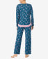 ფოტო #2 პროდუქტის Women's Long Sleeve Crew Neck Pajamas Set