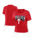 Фото #1 товара Women's Red Philadelphia Phillies Side Lace-Up Cropped T-shirt