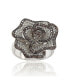 Фото #1 товара Suzy Levian Sterling Silver Cubic Zirconia Pave Flower Ring