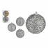 Set of Christmas balls With relief Ø 10 cm Silver PVC (12 Units)