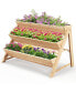 Фото #2 товара 3-Tier Garden Bed with Storage Shelf 2 Hanging Hooks and 3 Bed Liners