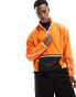 Фото #1 товара ASOS DESIGN oversized half zip sweatshirt with seam detail in orange polar fleece