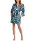 ფოტო #1 პროდუქტის Women's Printed Satin Wrap Robe