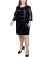 Фото #3 товара Plus Size Sequined Bolero Jacket and Dress, 2 Piece Set