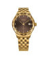 ფოტო #1 პროდუქტის Tiro Swiss Gold Plated Ladies 38mm Watch - Chestnut Brown Dial