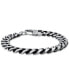 ფოტო #1 პროდუქტის Men's Gunmetal-Tone Stainless Steel Cuban Link Chain Bracelet