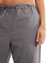 ONLY Curve mid rise parachute trousers in grey