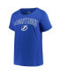 Women's Blue Tampa Bay Lightning Plus Size Arch Over Logo T-shirt