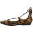 Фото #4 товара Sugar Starrstruck Leopard Lace Up Womens Brown Flats Casual STARRSTRUCK-LEO