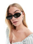 ASOS DESIGN bevel oval sunglasses in black with g15 lens