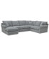 Фото #1 товара Zaniel 138" 3PC Fabric Sectional with Chaise, Created for Macy's