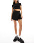 Фото #6 товара Stradivarius tailored skort in black pinstripe