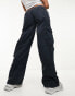 Superdry vintage elastic cargo trousers in navy