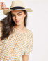 ASOS DESIGN straw fedora hat with black band in natural