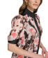 Petite Floral-Print Puff-Sleeve Blouse