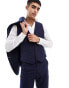 Фото #3 товара ASOS DESIGN slim suit waistcoat in navy pinstripe