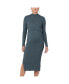 ფოტო #2 პროდუქტის Maternity Ripe Nella Rib Nursing Knit Dress Teal