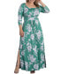Фото #1 товара Women's Plus Size Maya Long Sleeve Scoop Neck Maxi Dress