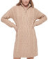 Фото #3 товара Women's Zip-Collar Sweater Dress