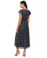 ფოტო #2 პროდუქტის Women's Metallic-Print Crinkle Belted Dress