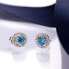 Фото #4 товара Gentle silver earrings with aquamarine and Tesori SAIW95 crystals