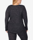 ფოტო #3 პროდუქტის Plus Size Long-Sleeve Thumbhole Crewneck Top