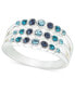 ფოტო #1 პროდუქტის Silver-Tone Tonal Pavé Triple-Row Ring, Created for Macy's