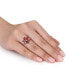 ფოტო #2 პროდუქტის Garnet and Diamond Accent Floral Ring